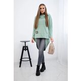 Kesi Sweatshirt with a long back and a hood in dark mint Cijene