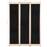 Sobna pregrada s 3 panela od tkanine 120 x 170 x 4 cm crna | shoptok.hr