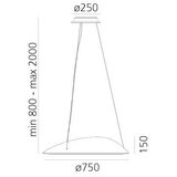 ARTEMIDE 1401010APP-LED luster na sajli ameluna, prigušiva LED/41W/230V 3000K | Eponuda.com