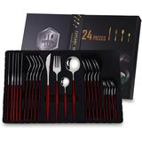 Oem 24 - dijelni set pribora EL-26401 - Srebrna / Crvena Cijene