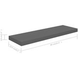 vidaXL plutajuće zidne police 2 kom sjajne sive 80 x 23,5 x 3,8 cm MDF | shoptok.hr