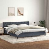 vidaXL Box spring postelja z vzmetnico temno siva 180x210 cm žamet | Shoptok.si