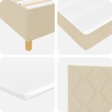  Krem Box Spring Krevet s Madracem 200x200 cm Tkanina | shoptok.hr