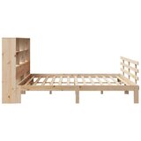  Krevet s regalom za knjige bez madraca 200 x 200 cm od borovine - Prirodna 200 x 200 cm | shoptok.hr