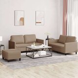 3-dijelni set sofa s jastucima boja cappuccina od umjetne kože | shoptok.hr