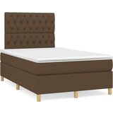  Box spring postelja z vzmetnico temno rjav 120x200 cm blago, (20724328) | Shoptok.si