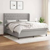  Box spring postelja z vzmetnico svetlo siva 180x200 cm blago, (20788989) Cene