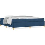  Postelja z vzmetnico Modra in temno modra in bela 200 x 200 cm | Shoptok.si