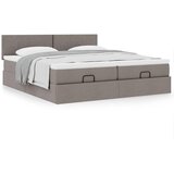 vidaXL Otomanski posteljni okvir z vzmetnicami taupe 180x200 cm blago | Shoptok.si
