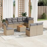 Maison Chic Seti vrtnega pohištva - Vrtna garnitura - Vrtni pohištvo set 9-delna z blazinami bež poli ratan, (21804780) | Shoptok.si