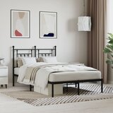 vidaXL Metalni okvir za krevet s uzglavljem crni 120x190 cm | shoptok.hr