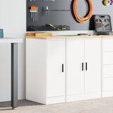  Garažni ormar za odlaganje bijeli 30x51x85 cm masivne borovine | shoptok.hr