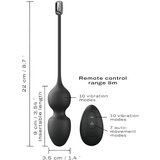 Dorcel Love Balls - bežična, radio magnetska gejša lopta duo (crna) | shoptok.hr