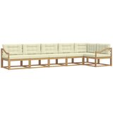 vidaXL Zunanja garnitura za sedenje 4 pcs Bela in krem Poliester, (5000281803) | Shoptok.si