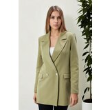 Dewberry 26139 Womens Large Size Woven Blazer Jacket-LIGHT KHAKI | shoptok.hr