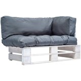 vidaXL Vrtna sofa od paleta od borovine sa sivim jastucima | shoptok.hr