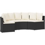  Set sofe 2 pcs Crna Solidno drvo akacije i poli ratan | shoptok.hr