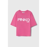 Pinko Up Otroška bombažna kratka majica roza barva