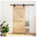 vidaXL Drsna vrata s kompletom vodil 95x210 cm trdna borovin Cene