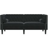  Chesterfield sedežna garnitura Črna 174 x 74.5 x 70.5 cm Žamet | Shoptok.si