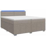  Boxspring krevet s madracem Sivosmeđa 200 x 200 cm Tkanina - Sivosmeđa 200 x 200 cm Dizajn linija | shoptok.hr
