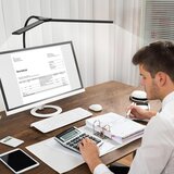 HENSAM LED namizna svetilka z dvojno glavo in vpenjalno sponko | Shoptok.si
