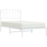  Metalni okvir za krevet s uzglavljem bijeli 100x200 cm | shoptok.hr