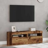  2-dijelni TV ormarić s LED svjetlima od starog drveta Smeđa | shoptok.hr