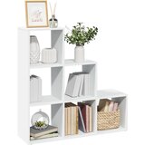 vidaXL Pregrada s knjižno omaro 3-nadstropna bela 99x29x99 cm inž. les | Shoptok.si