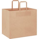  Papirnate vrećice 250 kom s ručkama smeđe 32x22x28 cm | shoptok.hr