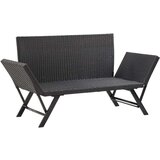  Vrtna klupa s jastucima crna 176 cm od poliratana | shoptok.hr