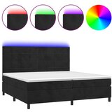  box spring s madracem LED crni 200x200 cm baršun | shoptok.hr