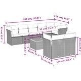  9-dijelni set vrtnih sofa od poliratana s jastucima crni | shoptok.hr