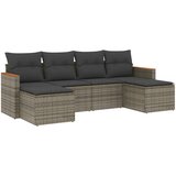 6-dijelni set vrtnih sofa od poliratana s jastucima sivi | shoptok.hr