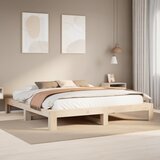Maison Chic Posteljni okvir - Dvoposteljna postelja - Zakonska postelja brez vzmetnice 200x200 cm trdna borovina-J3435, (21765509) | Shoptok.si