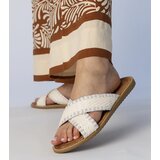 Gemre White braided women's slippers Ellinara | ePonuda.com