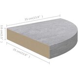 vidaXL Kutne zidne police 2 kom siva boja betona 35 x 35 x 3,8 cm MDF | shoptok.hr