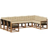 vidaXL Zunanja garnitura za sedenje z blazino 9 pcs Naravna in bež, (5000281342) | Shoptok.si