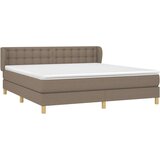  Box spring postelja z vzmetnico taupe 160x200 cm blago, (20894456) | Shoptok.si