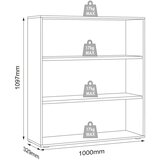 P & B PISARNIŠKI REGAL 100/110/33 cm antracit, medeni hrast | Shoptok.si
