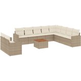 Maison Chic Seti vrtnega pohištva - Vrtna garnitura - Vrtni pohištvo set 11-delna z blazinami bež poli ratan, (21809072) | Shoptok.si