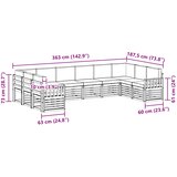  Set vanjskih sofa 7 pcs Bijela i Krem 363 x 187,5 x 73 cm | Eponuda.ba
