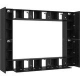  Set TV komoda Zidne 10 pcs Crni hrast Konstruirano drvo | shoptok.hr
