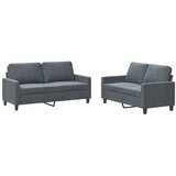  2-dijelni set sofa s jastucima tamnosivi baršunasti | shoptok.hr