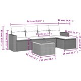  6-dijelni set vrtnih sofa s jastucima bež od poliratana | shoptok.hr