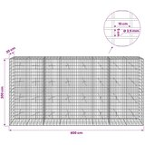  Gabion s žicom debljine 3,5 mm i mrežom 5x10 cm 400x20x200 cm Slike