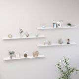 vidaXL Stenske police 4 kosi visok sijaj bele 115x9x3 cm Cene