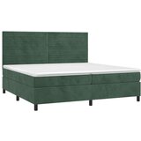  Krevet s oprugama i madracem tamnozeleni 200x200 cm baršunasti | shoptok.hr
