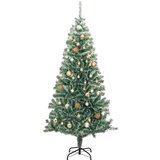 Umjetno božićno drvce 300 LED s kuglicama i snijegom 210 cm | shoptok.hr