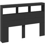 vidaXL Ormarić za uzglavlje s LED svjetlima crni 140 x 17 x 102 cm | shoptok.hr